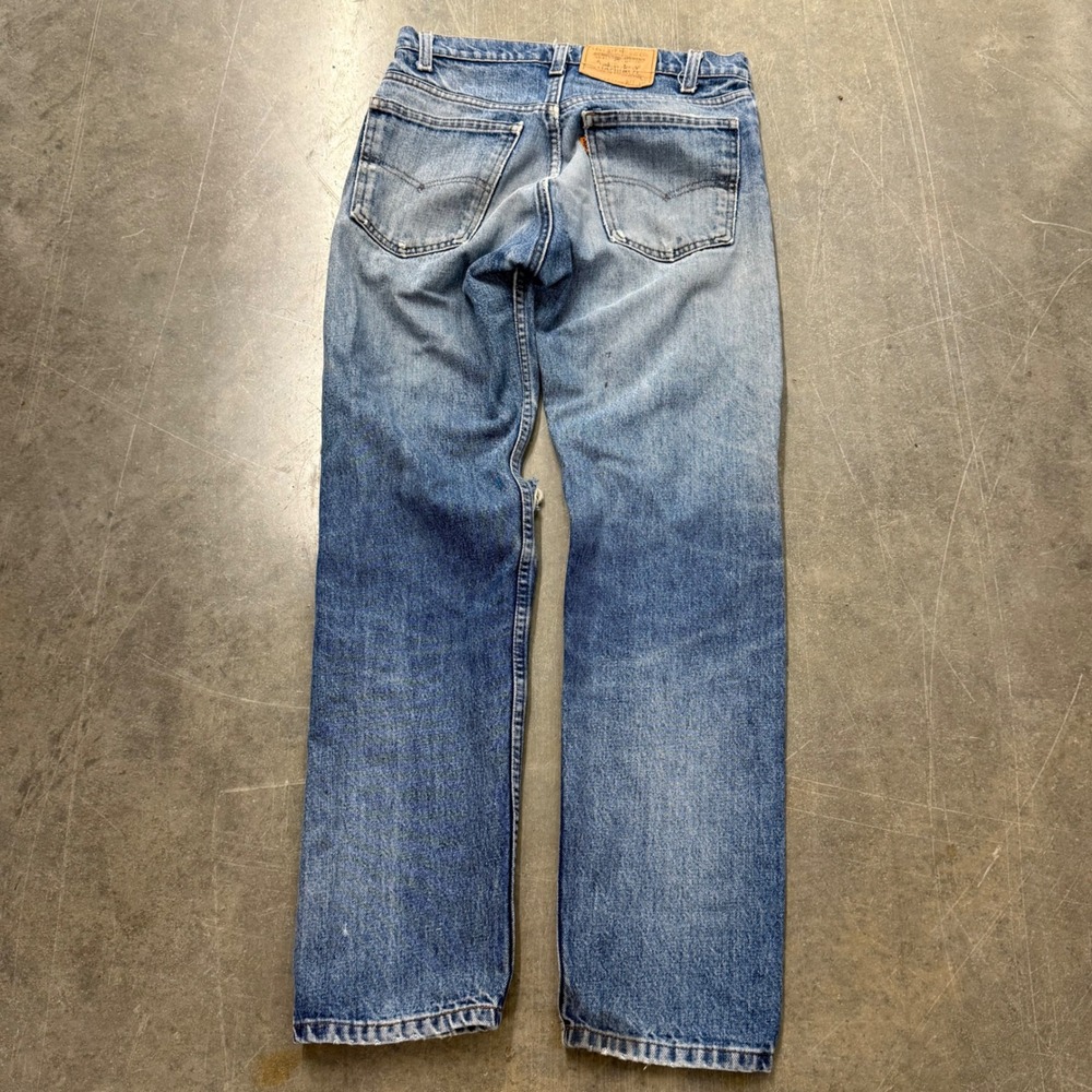 Vintage Levis 505 Orange Tab Distressed Jeans Light Wash 31x31 Mens Denim